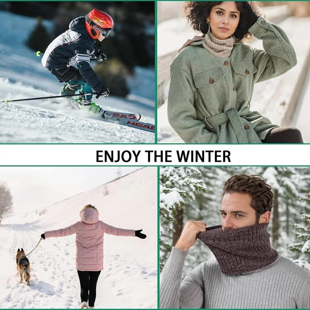 Men's Navy Winter Thermal Fleece Neck Warmer Windproof Face Cover Ski Mask